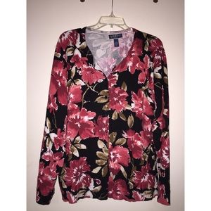 Karen Scott floral cardigan
